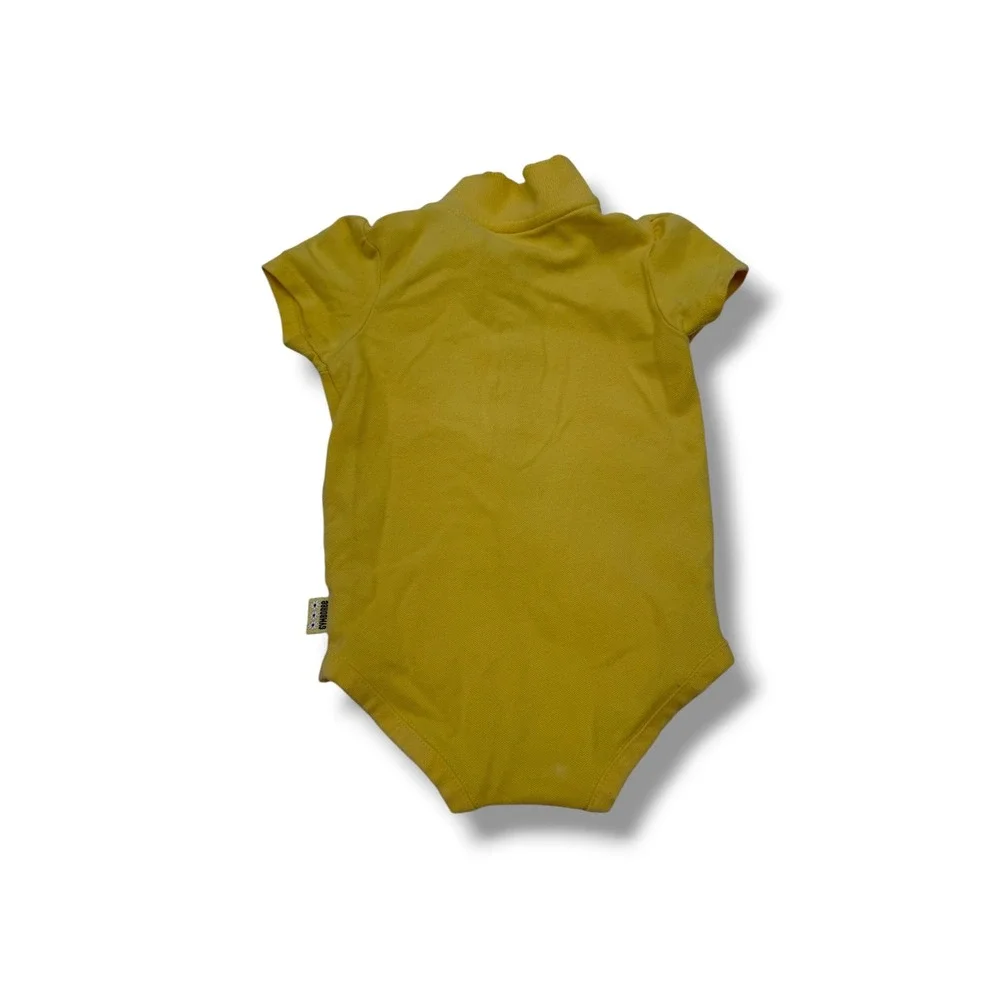Vintage Gymboree Baby Girl Polo Bodysuit 3-6M Yellow Floral 2002‎ Y2K